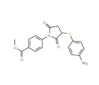 Methyl 4-{3-[(4-aminophenyl)thio]-2,5-dioxopyrrolidin-1-yl}benzoate - chemical structure image