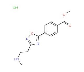 Methyl 4-{3-[2-(methylamino)ethyl]-1,2,4-oxadiazol-5-yl}benzoate hydrochloride - chemical structure image