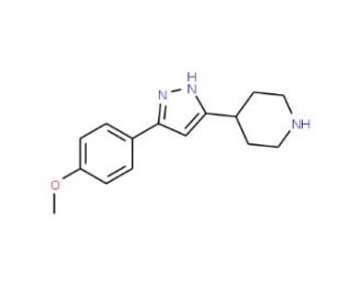 Methyl 4-[3-(4-piperidinyl)-1H-pyrazol-5-yl]-phenyl ether (CAS 103660-47-5) - chemical structure image