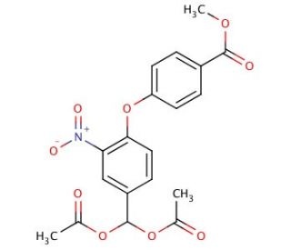 Methyl 4-{4-[bis(acetyloxy)methyl]-2-nitrophenoxy}benzenecarboxylate - chemical structure image