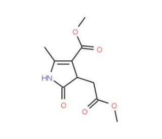 Methyl 4,5-dihydro-4-(2-methoxy-2-oxoethyl)-2-methyl-5-oxo-1H-pyrrole-3-carboxylate (CAS 77978-74-6) - chemical structure ima
