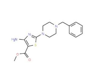 Methyl 4-amino-2-(4-benzylpiperazino)-1,3-thiazole-5-carboxylate - chemical structure image