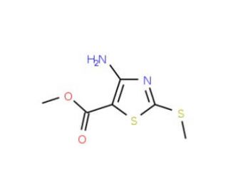 methyl 4-amino-2-(methylsulfanyl)-1,3-thiazole-5-carboxylate (CAS 60093-05-2) - chemical structure image
