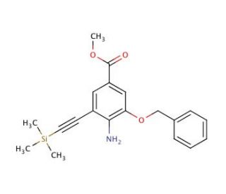 Methyl 4-amino-3-(benzyloxy)-5-[2-(trimethylsilyl)ethynyl]benzenecarboxylate - chemical structure image