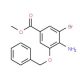 Methyl 4-amino-3-(benzyloxy)-5-bromobenzenecarboxylate (CAS 881909-58-6) - chemical structure image