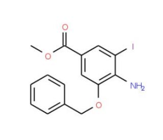 Methyl 4-amino-3-(benzyloxy)-5-iodobenzenecarboxylate - chemical structure image