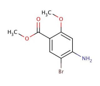 Methyl 4-amino-5-bromo-2-methoxybenzenecarboxylate (CAS 111049-68-4) - chemical structure image