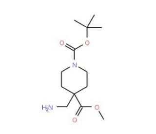 Methyl 4-aminomethyl-1-Boc-piperidine-4-carboxylate (CAS 362703-35-3) - chemical structure image