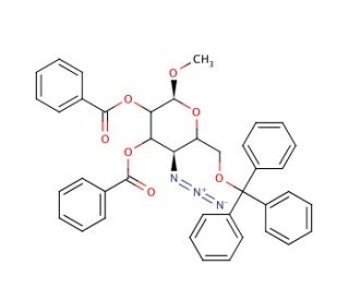 Methyl 4-Azido-2,3-di-O-benzoyl-4-deoxy-6-O-trityl-α-D-glucopyranoside (CAS 26511-50-2) - chemical structure image