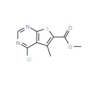 Methyl 4-chloro-5-methyl-thieno[2,3-d]pyrimidine-6-carboxylate (CAS 832113-96-9) - chemical structure image