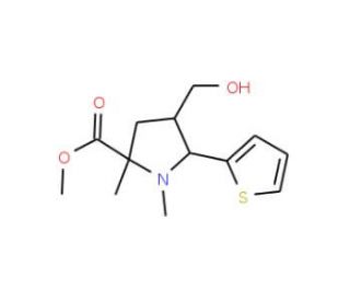 Methyl 4-(hydroxymethyl)-1,2-dimethyl-5-(2-thienyl)-2-pyrrolidinecarboxylate - chemical structure image
