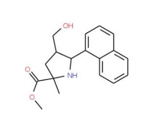Methyl 4-(hydroxymethyl)-2-methyl-5-(1-naphthyl)-pyrrolidine-2-carboxylate - chemical structure image