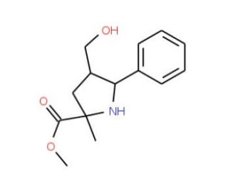 Methyl 4-(hydroxymethyl)-2-methyl-5-phenylpyrrolidine-2-carboxylate - chemical structure image
