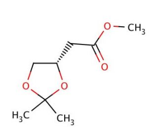 Methyl (4S)-(&plus;)-2,2-dimethyl-1,3-dioxolane-4-acetate (CAS 95422-24-5) - chemical structure image