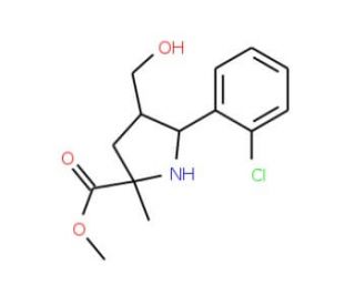Methyl 5-(2-chlorophenyl)-4-(hydroxymethyl)-2-methylpyrrolidine-2-carboxylate - chemical structure image