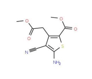 Methyl 5-amino-4-cyano-3-(2-methoxy-2-oxoethyl)-thiophene-2-carboxylate - chemical structure image