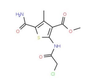 Methyl 5-(aminocarbonyl)-2-[(chloroacetyl)amino]-4-methylthiophene-3-carboxylate - chemical structure image