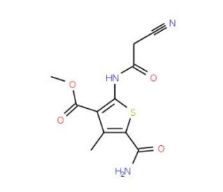 Methyl 5-(aminocarbonyl)-2-[(cyanoacetyl)amino]-4-methylthiophene-3-carboxylate - chemical structure image