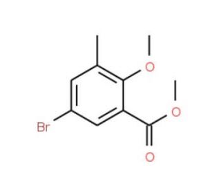 Methyl 5-bromo-2-methoxy-3-methylbenzenecarboxylate (CAS 722497-32-7) - chemical structure image