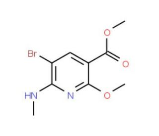 Methyl 5-bromo-2-methoxy-6-(methylamino)nicotinate (CAS 187480-15-5) - chemical structure image