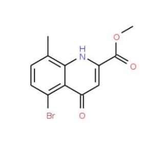 Methyl 5-bromo-8-methyl-4-oxo-1,4-dihydroquinoline-2-carboxylate (CAS 1133116-21-8) - chemical structure image