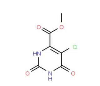 Methyl 5-chloro-2,6-dihydroxy-4-pyrimidinecarboxylate (CAS 91447-90-4) - chemical structure image