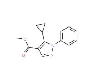 Methyl 5-cyclopropyl-1-phenylpyrazole-4-carboxylate (CAS 1150164-48-9) - chemical structure image