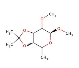 Methyl 6-Deoxy-2-O-methyl-3,4-O-isopropylidene-α-D-galactopyranoside (CAS 74135-23-2) - chemical structure image