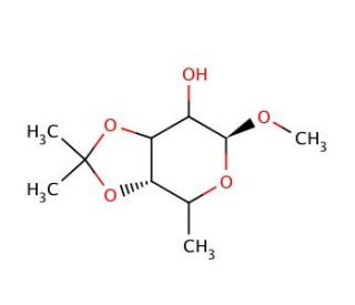 Methyl 6-Deoxy-3,4-O-isopropylidene-α-D-galactopyranoside (CAS 71772-35-5) - chemical structure image