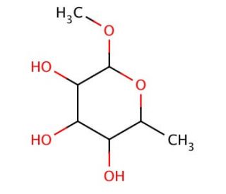 Methyl 6-deoxy-&beta;-D-glucopyranoside (CAS 6340-52-9) - chemical structure image