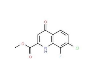 Methyl 7-chloro-8-fluoro-4-hydroxyquinoline-2-carboxylate (CAS 1150164-88-7) - chemical structure image