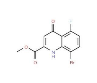 Methyl 8-bromo-5-fluoro-4-hydroxyquinoline-2-carboxylate (CAS 1133115-48-6) - chemical structure image