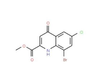 Methyl 8-bromo-6-chloro-4-hydroxyquinoline-2-carboxylate (CAS 1133116-01-4) - chemical structure image