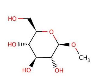 Methyl-&beta;-D-glucopyranoside hemihydrate (CAS 7000-27-3) - chemical structure image