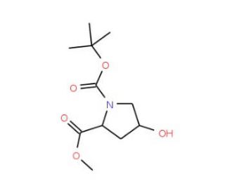 Methyl cis-1-Boc-4-hydroxy-D-prolinate (CAS 114676-69-6) - chemical structure image