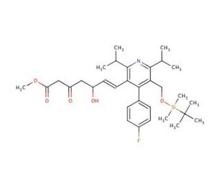 Methyl rac -(E)-7-[5-tert-Butyldimethylsilyloxymethyl-2,6-diisopropyl-4-(4-fluorophenyl)-pyrid-3-yl]-5-hydroxy--3-oxo-hept-6-