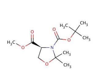 Methyl (S)-(&minus;)-3-Boc-2,2-dimethyl-4-oxazolidinecarboxylate (CAS 108149-60-6) - chemical structure image