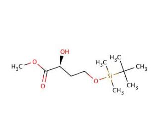 Methyl (S)-(&minus;)-4-(tert-butyldimethylsilyloxy)-2-hydroxybutanoate (CAS 307532-01-0) - chemical structure image