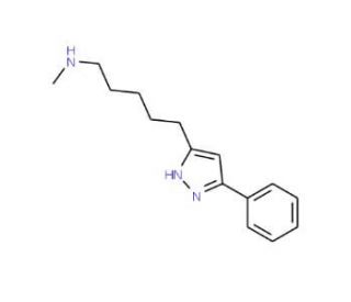 methyl[5-(3-phenyl-1H-pyrazol-5-yl)pentyl]amine - chemical structure image