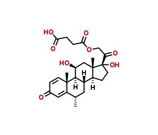 Methylprednisolone hemisuccinate (CAS 2921-57-5) - chemical structure image