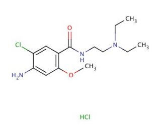 Metoclopramide hydrochloride (CAS 7232-21-5) - chemical structure image