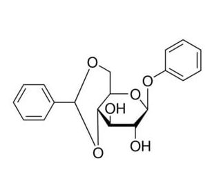 (&minus;)-(4,6-O-Benzylidene)phenyl-&beta;-D-glucopyranoside (CAS 75829-66-2) - chemical structure image