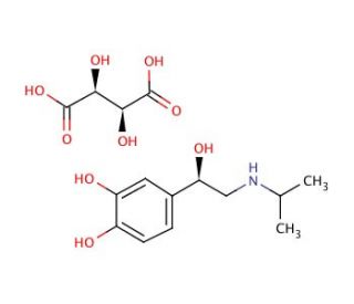 (&minus;)-Isoproterenol (&plus;)-bitartrate salt (CAS 54750-10-6) - chemical structure image