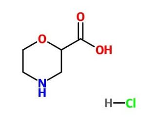 Morpholine-2-carboxylic acid hydrochloride (CAS 300582-83-6) - chemical structure image