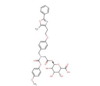 Muraglitazar Acyl-&beta;-D-glucuronide (CAS 875430-26-5) - chemical structure image