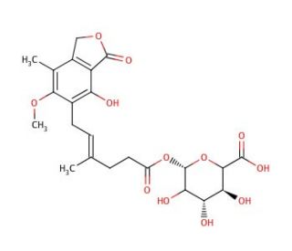 Mycophenolic Acid Acyl-&beta;-D-glucuronide (CAS 99043-04-6) - chemical structure image