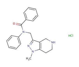 N-[(1-Methyl-4,5,6,7-tetrahydro-1H-pyrazolo[4,3-c]pyridin-3-yl)methyl]-N-phenylbenzamide HCl - chemical structure image