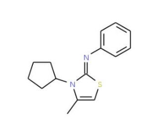 N-[(2Z)-3-cyclopentyl-4-methyl-1,3-thiazol-2(3H)-ylidene]-N-phenylamine - chemical structure image