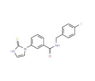 N-[(4-fluorophenyl)methyl]-3-(2-sulfanyl-1H-imidazol-1-yl)benzamide - chemical structure image