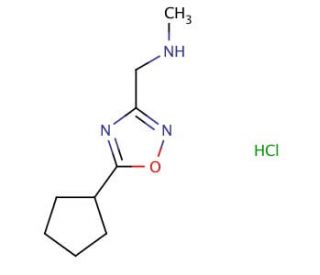 N-[(5-Cyclopentyl-1,2,4-oxadiazol-3-yl)methyl]-N-methylamine hydrochloride - chemical structure image